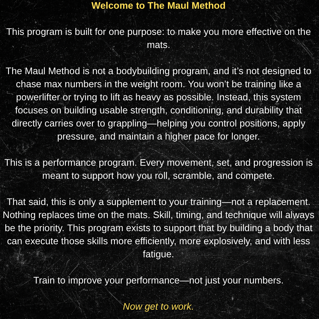 The Maul Method: 8 Week Grappling Strength + Conditioning Program