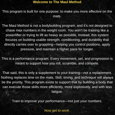 The Maul Method: 8 Week Grappling Strength + Conditioning Program