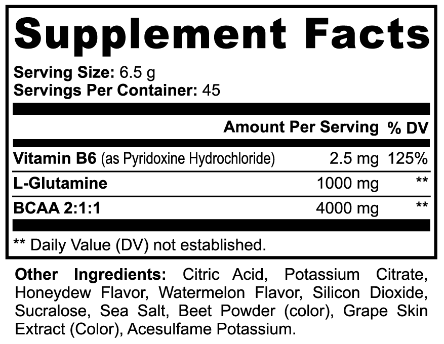 BCAA Muscle Recovery & Endurance Support (Honeydew/Watermelon)
