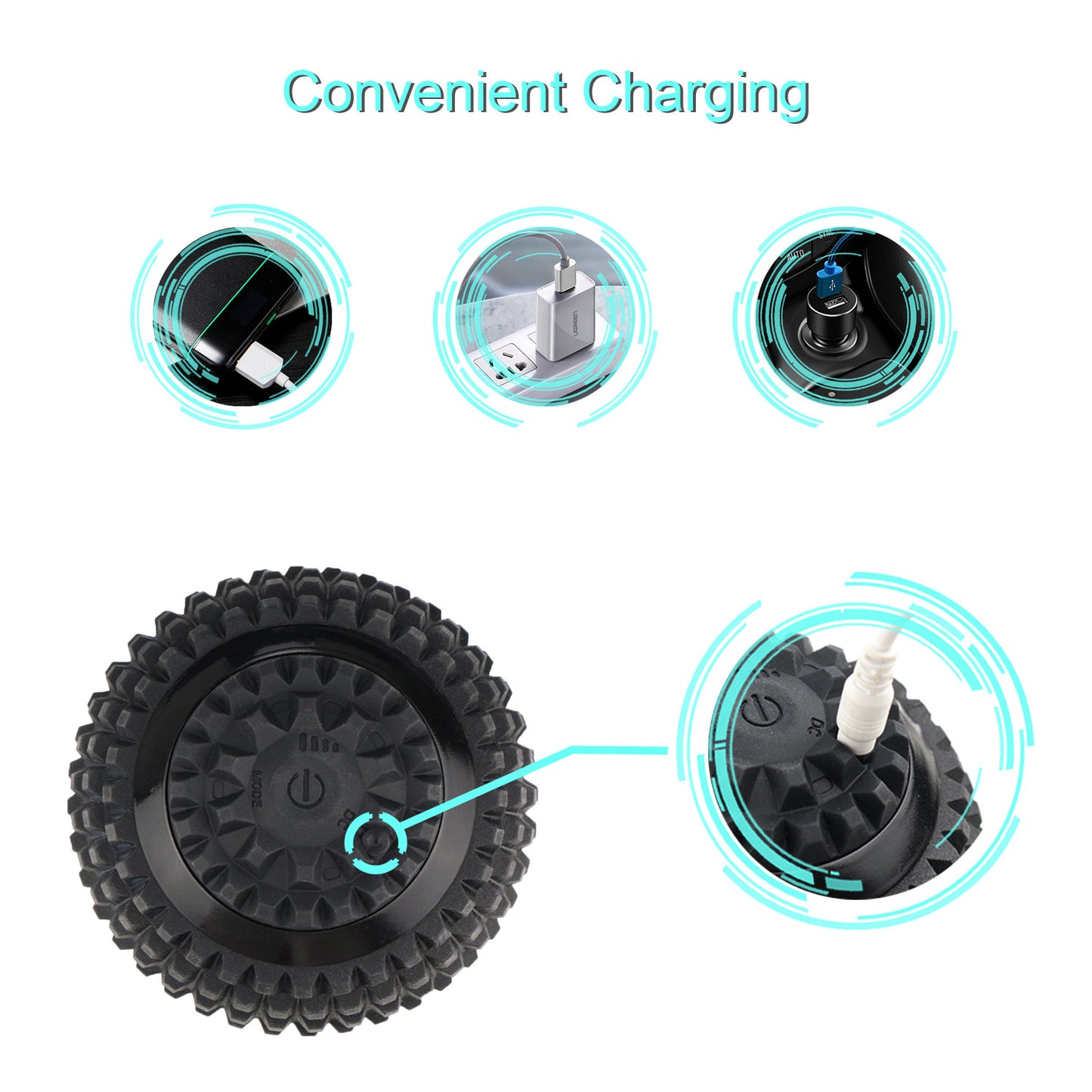 4-Speed Electric Vibrating Massage Ball – Deep Tissue Muscle Recovery Roller