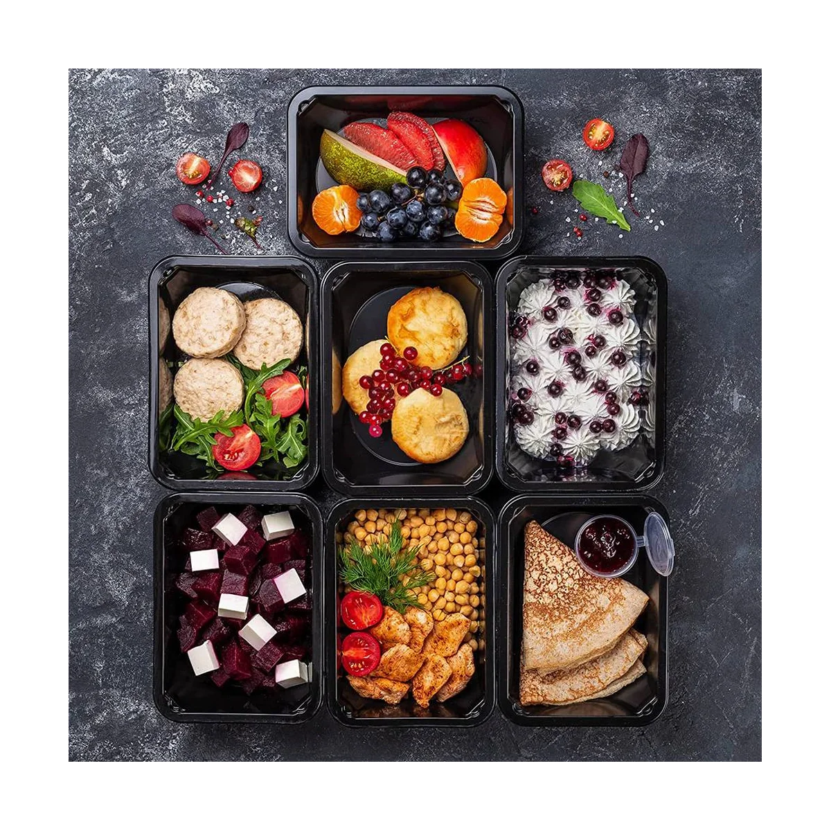 Cut Raw Meal Prep Starter Pack: 50 Meal Prep containers w/ lids