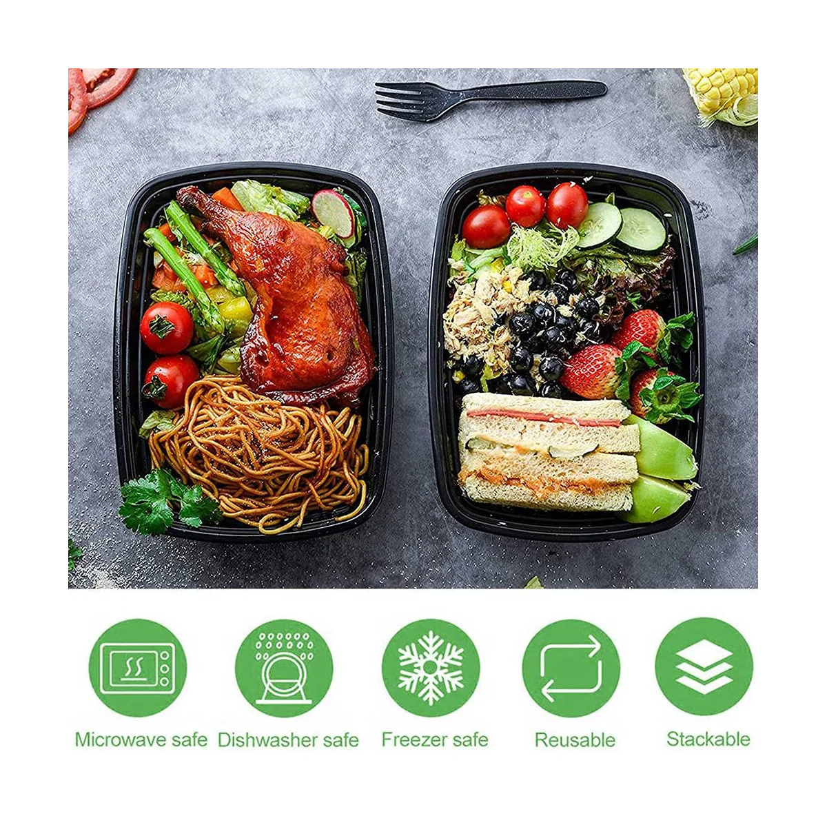 Cut Raw Meal Prep Starter Pack: 50 Meal Prep containers w/ lids
